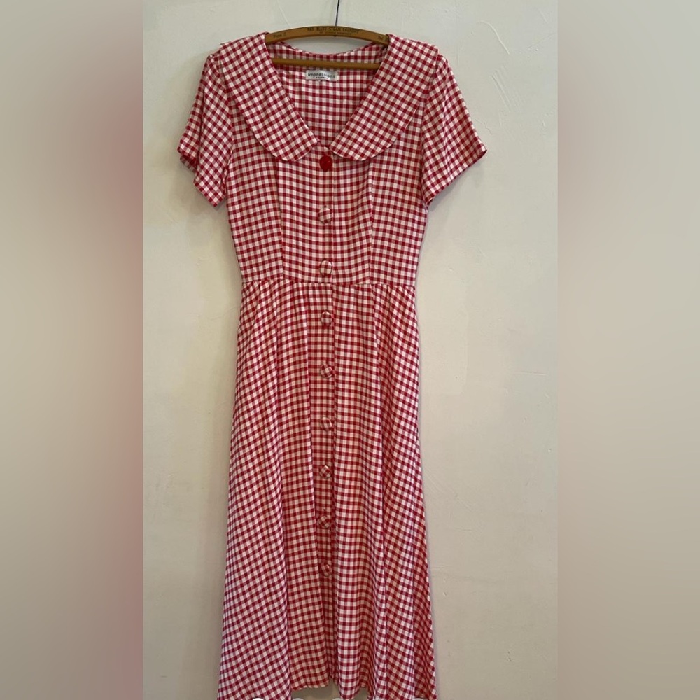 Impressions Red and White Gingham Women’s Dress